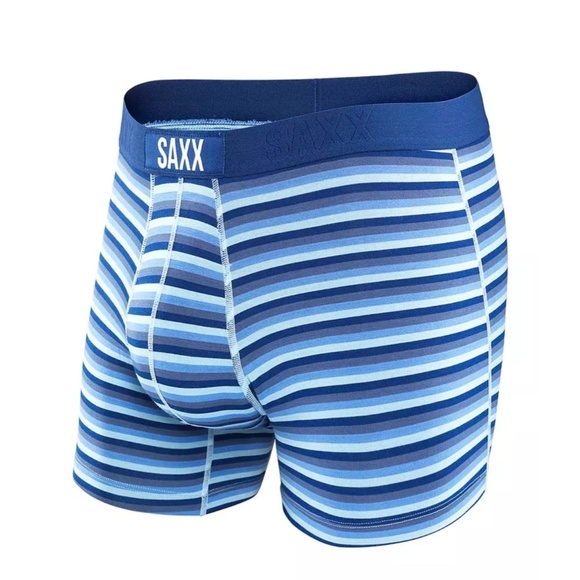 NIB SAXX [ Small XL ] Vibe Modern Fit Stretch Boxer Briefs Blue Stripe‎ - Picture 3 of 16